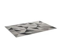 HOMCOM Alfombra de salón Terciopelo 230x160 cm Diseño geométrico antideslizante Gris múltiple