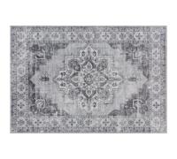 HOMCOM Alfombra Lavable a Máquina Antideslizante con Efecto Franela, 230 x 160cm, Gris