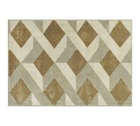 HOMCOM Alfombra Lavable en Lavadora Pelo Corto 170x120 cm Estilo Moderno Tapete para Sala de Estar Dormitorio Comedor Crema