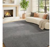 HOMCOM Alfombra Salón 120x160 cm Lavable en Lavadora Pelo Largo Estilo Moderno Tapete para Sala de Estar Dormitorio Gris Claro Gris claro 1200 mm x 1700 mm