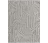 HOMCOM Alfombra Salón 160x120 cm Pelo Corto Estilo Moderno Base Antideslizante Tejida a Máquina Gris