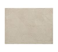 Homcom alfombra salón 230x160 cm alfombra pelo corto estilo moderno base antideslizante tejida a máquina tapete para sala de estar dormitorio comedor crema 1.7 cm
