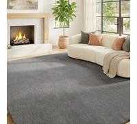 HOMCOM Alfombra Salón 160x230 cm Lavable en Lavadora Pelo Largo Estilo Moderno Tapete para Sala de Estar Dormitorio Gris Claro Gris 1600mmx2300mm