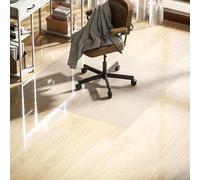 Homcom alfombrilla protectora para suelos 120x120 cm alfombra para silla de escritorio para oficinas para el hogar resistente y fácil de limpiar transparente 0.15 cm