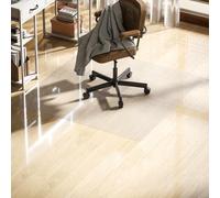 HOMCOM Alfombrilla Protectora para Suelos 120x120 cm Transparente | Alfombra para Silla de Escritorio con Ruedas, para Oficinas y Hogar, Resistente, Fácil de Limpiar