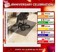 HOMCOM Alfombrilla Protectora para Suelos 90x120 cm Alfombra para Silla de Escritorio para Oficinas para el Hogar Negro Negro 91X152CM