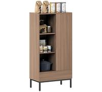 HOMCOM Aparador 1 Puerta con Cajón Estante Ajustable 60x34x121 cm Natural