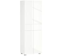 HOMCOM Aparador Alacena de Cocina Blanco Mueble Auxiliar con 4 Puertas 2 Cajones y Estantes Ajustables para Almacenamiento 60x35x170 cm Aosom España