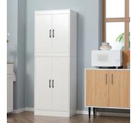 HOMCOM Aparador Alacena de Cocina con 4 Puertas 5 Estantes Abiertos 60x36x168 cm