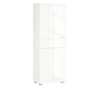 HOMCOM Aparador Alacena de Cocina Blanco Mueble Auxiliar con 4 Puertas 2 Cajones y Estantes Ajustables para Almacenamiento 60x35x170 cm Aosom España