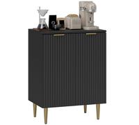 HOMCOM Aparador Armario Buffet, Moderno Armario de Cocina con 2 Puertas y Estante Ajustable, de Salón con Patas de Metal para Pasillo, Negro