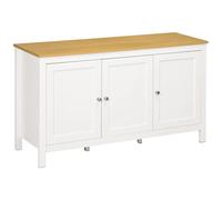 HOMCOM Aparador Armario de Cocina Moderno con 3 Puertas 120x40x70 cm Blanco Blanco