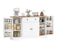 HOMCOM Aparador de Cocina con Cajón Estantes en las Puertas Blanco Blanco
