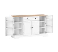 HOMCOM Aparador de Cocina con Cajón Estantes en las Puertas Blanco Blanco