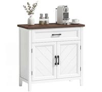 HOMCOM Aparador Buffet Moderno Granja con Almacenamiento, 30", Blanco | 2 puertas, aparador estrecho, armario de cocina, estante ajustable