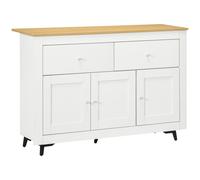 HOMCOM Aparador Cocina Mueble Auxiliar con Cajones de Madera y Estante Ajustable 117x35x80 cm Blanco Aosom España