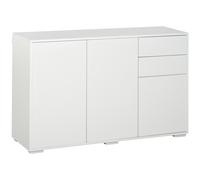HOMCOM Aparador Cómoda con 2 Cajones Mueble Archivador Multiusos de 3 Puertas Blanco 117 x 36 x 74 cm White 117 l x 36 w x 74 h cm