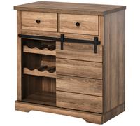 HOMCOM Aparador con 2 cajones, Rústico, 80x39x86 cm, Color Madera