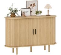 HOMCOM Aparador con Puertas Tambour Deslizantes Moderno 120x40x78 cm Roble