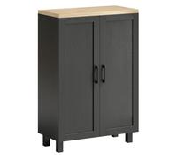 HOMCOM Aparador de 2 Puertas con Estante Ajustable 60x30x90 cm Negro Negro