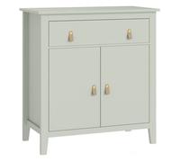 Homcom aparador de 2 puertas aparador de salón moderno con cajón estante ajustable y tiradores de pu mueble auxiliar para comedor pasillo 80x40x90 cm verde claro 40 cm