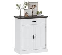HOMCOM Aparador para Salón Rústico con 2 Puertas 1 Cajón Estante Ajustable para Comedor Entrada Blanco 75,2x40x91,5 cm blanco