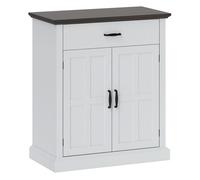 HOMCOM Aparador para Salón Rústico con 2 Puertas 1 Cajón Estante Ajustable para Comedor Entrada Blanco 75,2x40x91,5 cm blanco