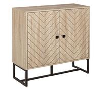 HOMCOM Aparador de 2 Puertas Diseño Chevron 80x29,5x80 cm Roble