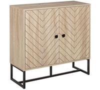 HOMCOM Aparador de Cocina Moderno Armario Buffet con 2 Puertas y Estantes 80x29,5x80 cm Madera Natural Aosom España