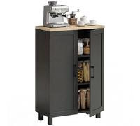 HOMCOM Aparador de 2 Puertas con Estante Ajustable 60x30x90 cm Negro Negro