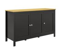 Homcom aparador de 3 puertas, aparador de salón con estantes ajustables, para cocina, entrada, comedor, dormitorio, negro, 120x40x70 cm 120 cm