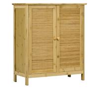 HOMCOM Aparador de Bambú de 2 Puertas con 2 Estantes 60x27x67,5 cm Natural