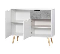 HomCom Aparador de cocina 2 puertas 1 cajón estilo moderno 98x39x81,5 cm Blanco