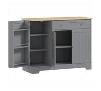 HOMCOM Aparador de Cocina, Armario de Cocina con 3 Estantes de Puerta, 1 Cajón, Estantes Ajustables, Aparador para Comedor, 105x40x83 cm, Gris Gris oscuro