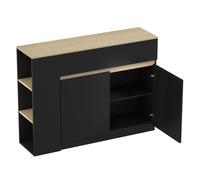 HOMCOM Aparador de Cocina con 2 Cajones 3 Estantes Abiertos 110x29,5x82 cm Negro Negro