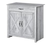 HOMCOM Aparador de Cocina con 1 Cajón 2 Puertas y Estante Interior Ajustable Mueble Auxiliar para Comedor Salón 80x39,7x80 cm Gris Aosom España