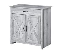 HOMCOM Aparador de Cocina con 1 Cajón 2 Puertas y Estante Interior Ajustable Mueble Auxiliar para Comedor Salón 80x39,7x80 cm Gris Aosom España