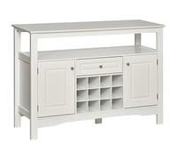 HOMCOM Aparador de Cocina con 1 Cajón 1 Estante Abierto 116,5x40x82,5 cm Blanco Blanco