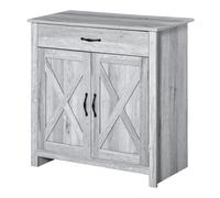 HOMCOM Aparador de Cocina con 1 Cajón 2 Puertas y Estante Interior Ajustable Mueble Auxiliar para Comedor Salón 80x39,7x80 cm Gris Aosom España