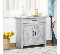 HOMCOM Aparador de Cocina con 1 Cajón 2 Puertas y Estante Interior Ajustable Mueble Auxiliar para Comedor Salón 80x39,7x80 cm Gris Aosom España