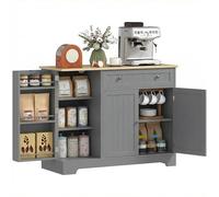 Homcom aparador de cocina, armario de cocina con 3 estantes de puerta, 1 cajón, estantes ajustables, aparador para comedor, 105x40x83 cm, gris