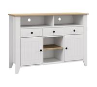 Homcom aparador de cocina mesa para televisores de 50 pulgadas con 3 cajones 2 puertas 2 estantes abiertas y 2 estantes ajustables estilo moderno 120x38x81,5 cm blanco 81.5 cm