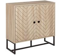 HOMCOM Aparador de Cocina Moderno Armario Buffet con 2 Puertas y Estantes 80x29,5x80 cm Madera Natural Aosom España