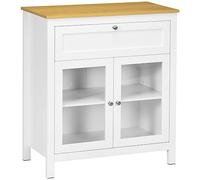 HOMCOM Aparador de Cocina Moderno con Cajón y 2 Puertas 80x40x90 cm Blanco