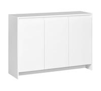 Homcom aparador de cocina moderno mueble aparador con 3 puertas estantes ajustables y cierre suave soporte para televisores 120x35x85 cm blanco 120 cm