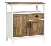 HomCom Aparador de salón 2 puertas, cajón y estante ajustable 76,6x35x81,5 cm blanco y marrón