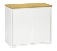 HOMCOM Aparador de Salón Mueble Auxiliar de Cocina con 2 Puertas y Estante Ajustable para Comedor Entrada 80x37x75 cm Blanco Aosom España