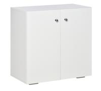 HOMCOM Aparador de Salón con 2 Puertas Armario Auxiliar con 2 Estantes para Libros Ropa Juguetes Estilo Moderno 70x39x70 cm Blanco Aosom España