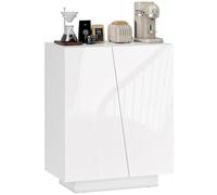 HOMCOM Aparador de Salón con 2 Puertas de Alto Brillo 70x40x88 cm Blanco