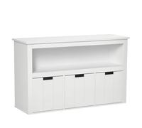 HOMCOM Aparador de Salón con 3 Cajones Extraíbles 102x33x61,5 cm Blanco